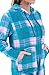 Alexander Del Rossa Womens Fleece Onesie, Hooded Footed Jumpsuit Pajamas, Small Teal and Pink Plaid (A0322P96SM)