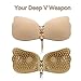 Breathable Straplesss Self-Adhesive Bra Re-Use Invisible Bra With Super-High-Viscosity (Beige-D)