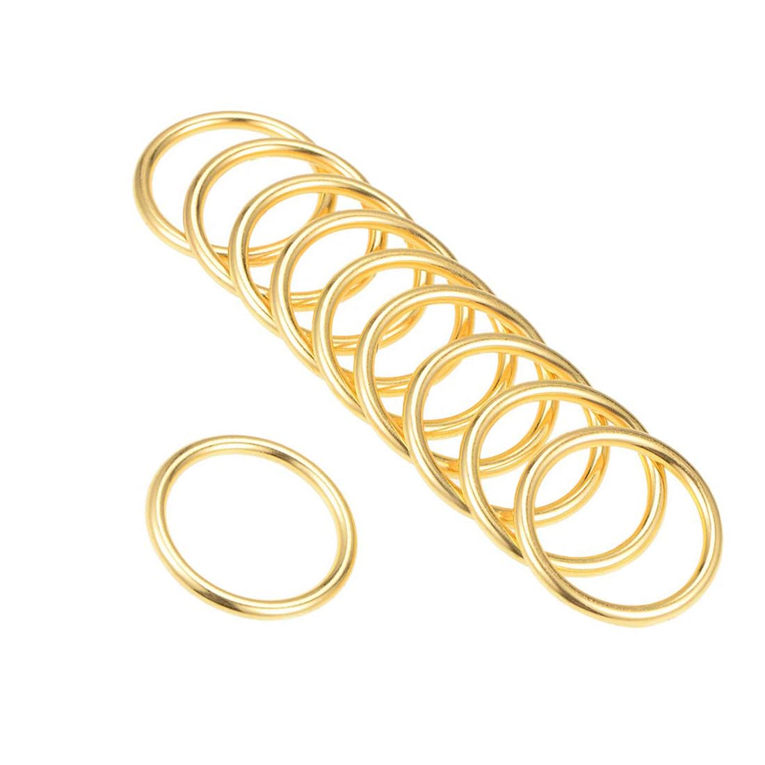 MACHSWON Zinc Alloy O Rings 25mm(1") ID 3mm Thick Multi-Purpose Welded O Buckles Heavy Duty Smooth Solid Ring for Bag Straps Belts Pet Leashes and DIY Crafts Gold 25pcs