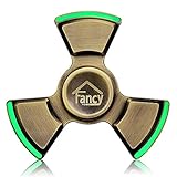 Fancy Home Anti-Anxiety Quiet Tri Fidget Hand Spinner EDC Toy for Relief from ADD ADHD, Anxiety and Boredom,Ceramic Bearing Last 5-8 Minutes Glow in The Dark Retro Bronze