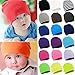 Zando Baby Toddler Infant Kids Cotton Soft Cute Lovely Knitted Beanies Hat Cap Black & Light Grey & Stripe Large (1-4 years)