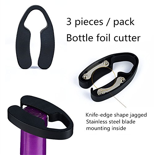 Pi-Pi 3 Pieces Bottle Foil Cutter Aluminum Foil Cutter Red Wine Champagne Bottle Opener Bottle Tinfoil Knife Bottle Cap Paper Cutter Bat Tools