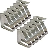 Zicome Set of 12 Adjustable Stainless Steel Table Cloth Clip Clamps for Home Pratry Wedding Banquet Outdoor Picnic