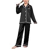 QPANCY Kids Satin Pajamas Sets Silk Pjs for Girls Ruffle Long Sleeve Button Down Sleepwear 2 Piece Loungewear Clothes Set