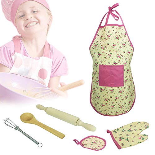 image for Per 6pcs Kids Baking Set, Children Bakeware Kit Include Apron,Oven Glo