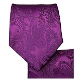 Plum Paisley Necktie and Pocket Square Set