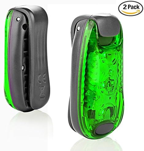 Great Polly LED Safety Light with Velcro Straps with High Visibility Light Steady or Strobe Day/Night Time Activities Dog Collar Bike Running Walking Outdoors Securities (Green)