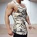 EVERWORTH Men Muscle Fitness Gym Stringer Tank Tops Bodybuilding Workout Sleeveless Shirts Camo Yellow L tag XXL