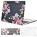 MOSISO Compatible with MacBook Pro 13 inch Case M2 2022, 2021, 2020-2016 A2338 M1 A2251 A2289 A2159 A1989 A1708 A1706, Plastic Pattern Hard Shell Case&Keyboard Cover&Screen Protector,Purple Peony