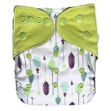 EcoAble Baby Charcoal Bamboo All-In-One AIO Cloth Diaper w/ Pocket, Size 10-35Lb (Arrow)