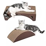 SONGMICS 2-in-1 Cat Scratcher Lounge Pad Cardboard Brown UPCS60Z