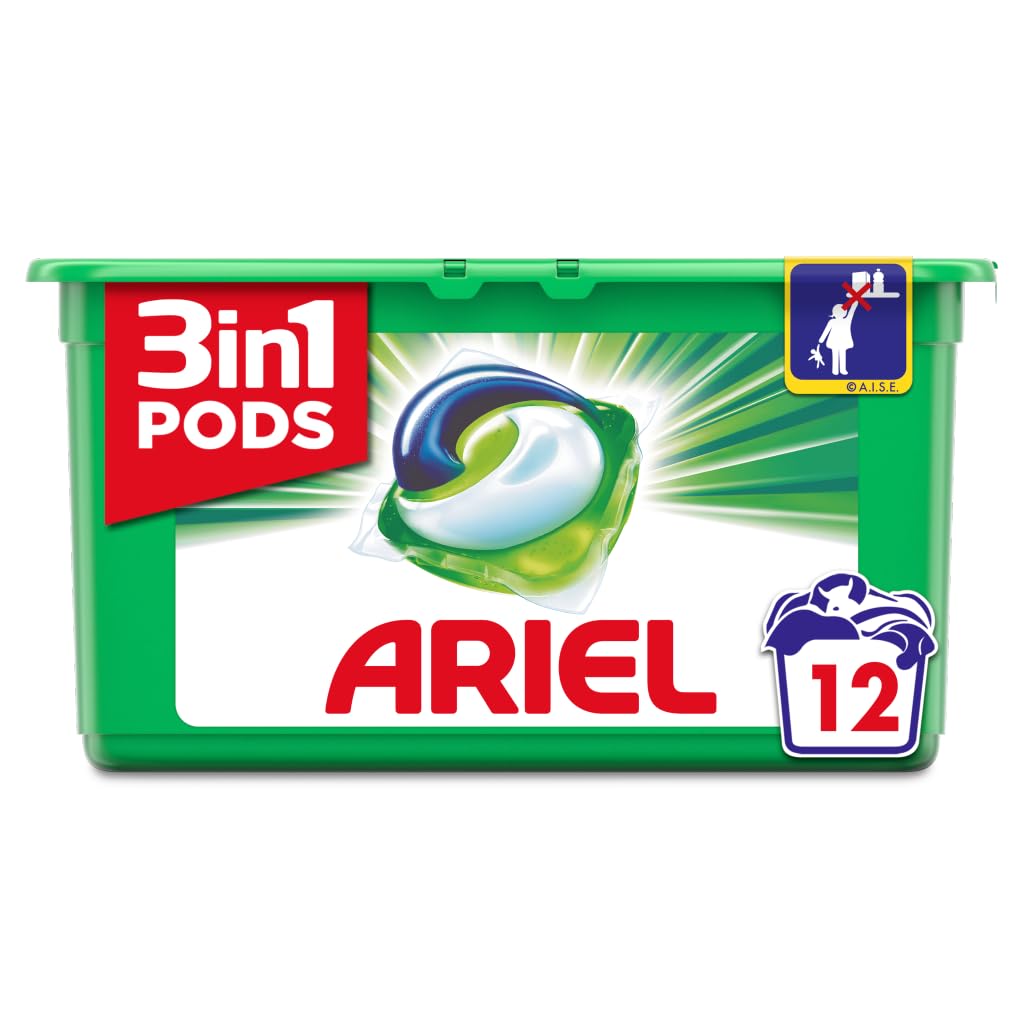 Ariel 3 in 1 Pods Regular Washing Tablets, 12 Washes