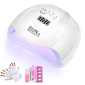 54W UV LED Nageltrockner mit Sensor für Maniküre/Pediküre, 10s/30s/60s/99s Timer LCD Display 2 in 1 UV Lampe für Nägel Aushär