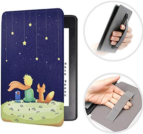 CASZONE Flip Case for Kindle Paperwhite 2018 10th Generation with Hand Strap Holder, Ultra Slim Thin PC Leather Shockproof Smart Pattern Cover with Auto Sleep/Wake 6.0 Inch
