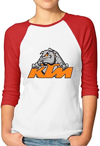 Ktm Logo Raglan Sleeve Lady 3/4 Sleeve Teeshirt O-Neckfashionable