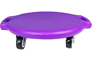 Kids Sitting Scooter Board with Universal Wheels Swivel Casters Round Plastic Floor Surfer Sports Scooters with Rollers Autis