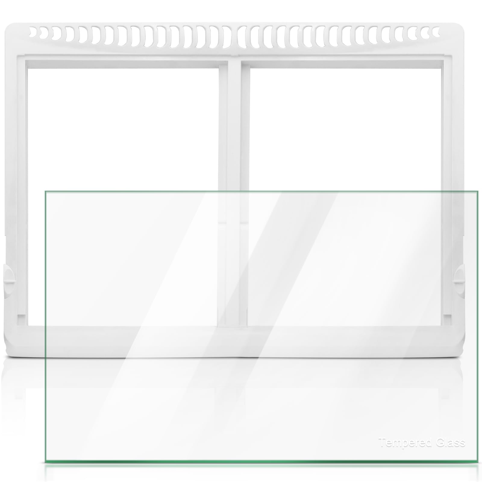 Photo 1 of 240364787 Refrigerator Crisper Drawer Cover & 240350608 Crisper Glass Replacement Compatible with Frigidaire, Kenmore (FFTR1814TWB, LFTR1832TF0, 253.78893016), Electrolux, Gibson, Kelvinator