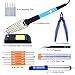ESOLOM Soldering Iron Kit Electronics, 17-in-1 60w Adjustable Temperature Soldering Iron with ON/OFF Switch, 5pcs Soldering Iron Tips, Desoldering Pump, Tweezers, Stand, Solder, PU Carry Bag