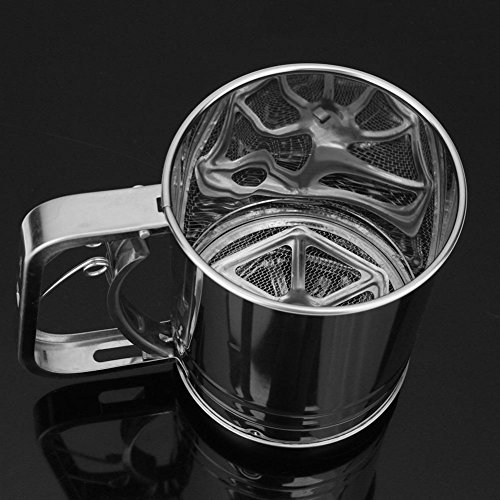 VKTECH Stainless Steel Flour Sifter Mesh Sieve Cup Baking Icing Sugar Sifter Bake Tool (Large)