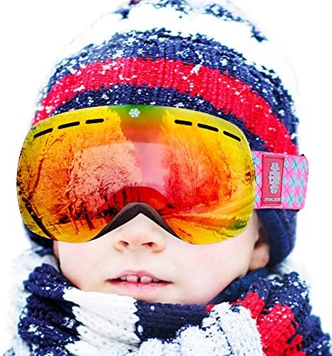 Snowledge Ski Goggles Womens with Frameless Interchangeable Lens, Skiing Snowboard Goggles with OTG,Anti-Fog, 100% UV, Helmet Compatibility for Unisex Women Men