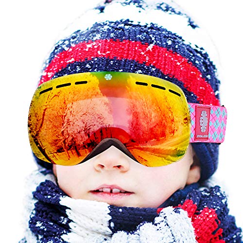 Snowledge Ski Goggles Womens with Frameless Interchangeable Lens, Skiing Snowboard Goggles with OTG,Anti-Fog, 100% UV, Helmet Compatibility for Unisex Women Men