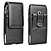 Cell Phone Holster Pouch Leather Wallet Case with Belt Loop for iPhone Samsung (Leather)