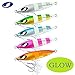 OCEAN CAT 1 PC Slow Fall Pitch Fishing Lures Sinking Lead Metal Flat Jigs Jigging Baits with Hook for Saltwater Fishing (100g, Green&Gold)