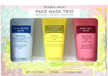 Download Amazon Com Trader Joe S Face Mask Trio Refresh Renew And Restore Beauty PSD Mockup Templates