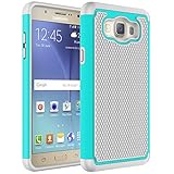 J7 case, Galaxy J7 Case (T-Mobile / Virgin / MetroPCS / Boost ), Kaesar Premium Shockproof Drop Resistance Rugged Hybrid Dual Armor Protective Case Cover for Samsung Galaxy J7 - Emerald / Gray