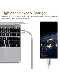 Cable USB tipo C, USB C a USB A, cable de carga rápida de nailon trenzado para Samsung Galaxy Note 8 S9 S8 Plus, LG G5 G6 V20 V30, Google Pixel XL, Nexus 6P 5 X, HTC U11, oneplus 5 Moto (gris)