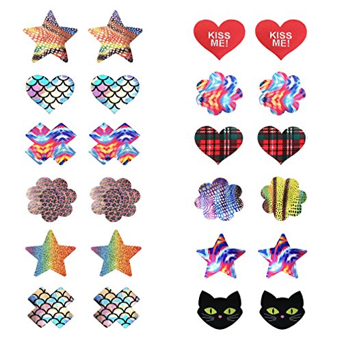 12PAIRS Satin Nipple Covers Pasties Breast Pasties Invisible Bra Petals