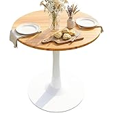 23.62" Small Round Dining Table for 2 – Durable & Well-Made Tulip Table with Sturdy Metal Frame, Compact 2-Seater Kitchen or Dining Room Table for Small Spaces, Apartments, Café, Restaurant, Office