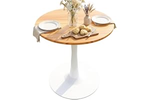 GENERIC 23.62" Small Round Dining Table for 2 – Durable & Well-Made Tulip Table with Sturdy Metal Frame, Compact 2-Seater Kitchen or Dining Room Table for Small Spaces, Apartments, Café, Restaurant, Office
