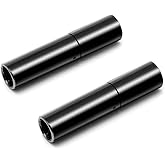 AKOAK Stainless Steel Jewelry Connector 2.2/4.2 mm Hole Tube Hook Clasps for DIY Leather Cord Bracelet Necklace Cord Ends,Pack of 2 (Black, 2.2 mm)