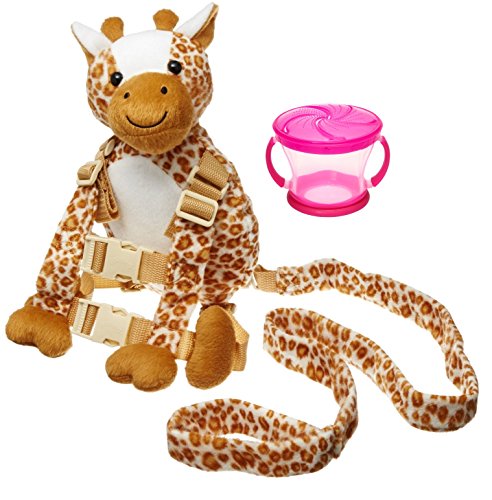 Goldbug Animal 2 in 1 Harness with Travel Snack Cup, Giraffe