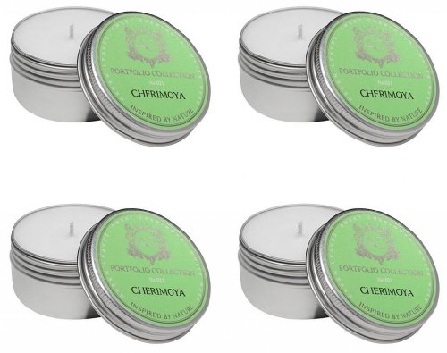 Aquiesse Travel Tin Candle Set, 4 Pack, Cherimoya