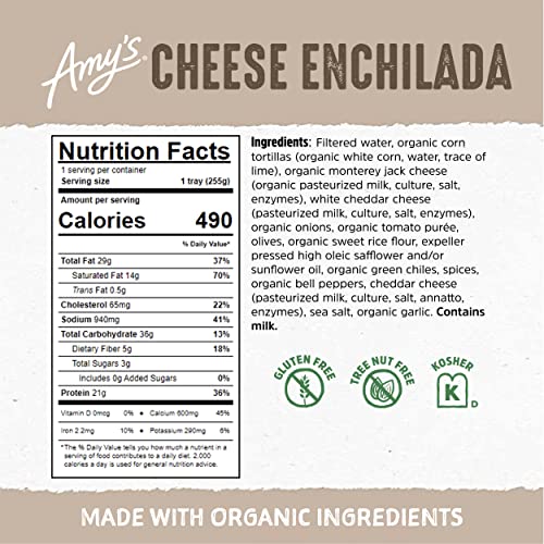 Amy's Frozen Meals, Gluten Free Cheese Enchilada Entree, 9 oz. Pricepulse