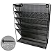 DLM Premium Wall File Holder Organizer, 5 Tier Wall Mount Metal Tray Organizer, Black