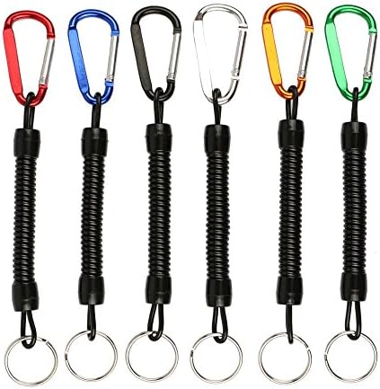 Yogayet Fishing Lanyards Safety Rope Wire Coiled Tether for Pliers Grippers Fish Tackle Tools (Pack of 8)