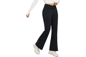 baleaf Women's Fleece Lined Pants Winter Thermal Water Resistant Crossover Flare Leggings Warm Bootcut Hiking Outdoor