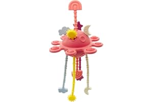 SILI FACTORY Montessori Sensory Toys for Babies 6-12 Months, Silicone Pull String Teething Toys for Baby Toys 6-12-18 Months, Infant Fidget Toys for Toddlers 1-3 Education Newborn Gifts