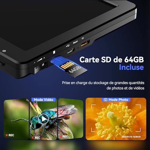 TOMLOV DM9 Max 10.1 Inch HDMI Digital Microscope, 20MP Coin Magnification Camera with HD IPS Screen, Gift for Adult Collectors, 10 Adjustable LED Lights, Compatible PC/TV