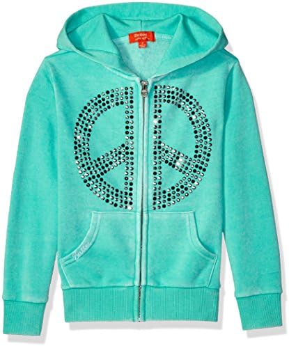 Butter Little Girls' Long Sleeve Fleece Hoodie, Printed Zip Hoodie Bermuda, 4