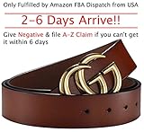 Fashion G-Style Gold Buckle Unisex Belt for Men or Women [3.8cm Belt Width] (110cm (Waist 32