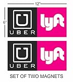 Uber, Lyft Car Magnets, Vehicle Removable Magnetic Signs (set of two magnets) Size 6
