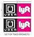 Uber, Lyft Car Magnets, Vehicle Removable Magnetic Signs (set of two magnets) Size 6" x 12" Great for any vehicle.