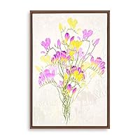 Framed Canvas Wall Art Simple Colorful Flowers Canvas Prints Home Artwork Decoration for Living Room,Bedroom - 16x24 inches