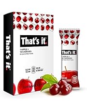 That's it Apple Natural Real Fruit Bar, Best High Fiber Vegan, Gluten Free Healthy Snack, Paleo for Children & Adults, Non GMO Sugar-Free, No Preservatives Energy Food