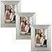 Icona Bay 4x6 Picture Frames (Silver, 3 Pack), French Baroque Style Photo Frames 4 x 6, Wall Mount or Table Top, Regency Collection