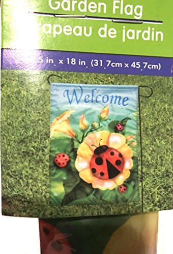 Lady Bug and Flowers Spring Yard and Garden Season Flag 12.5 x 18 inches